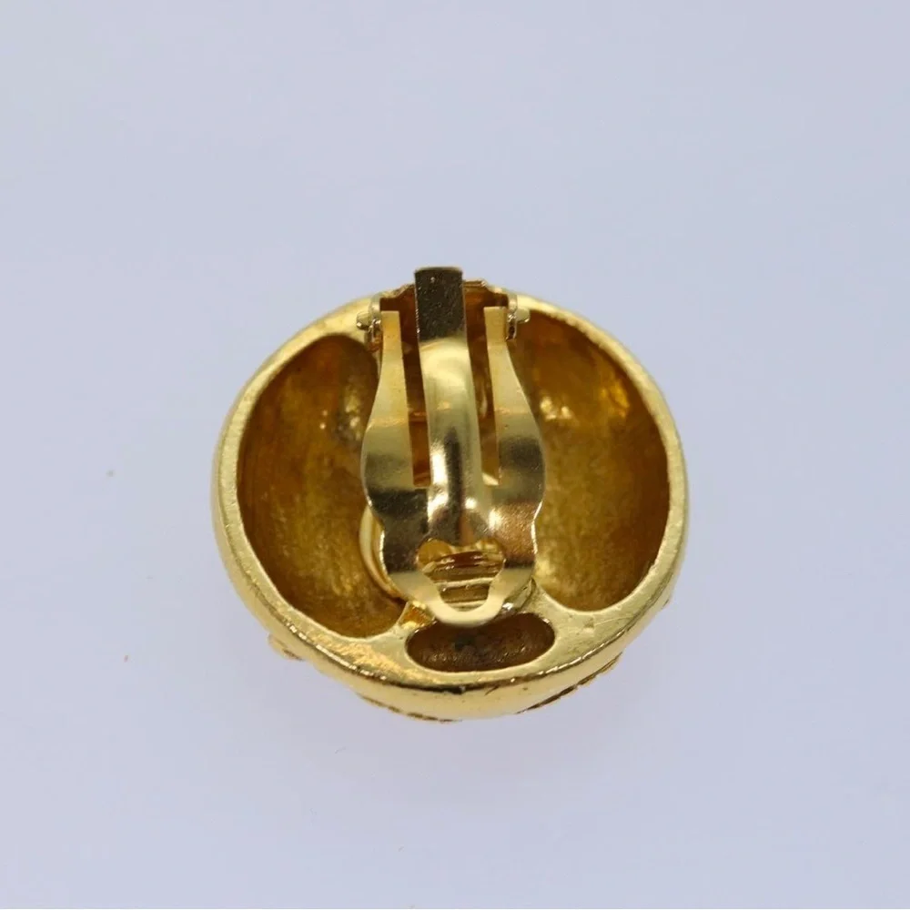 CHANEL Gold Circle 24 karat gold plated Clip On Earrings with the box and tag
